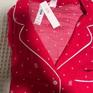 Victoria's Secret Red and White Polka Dot Pajama Set